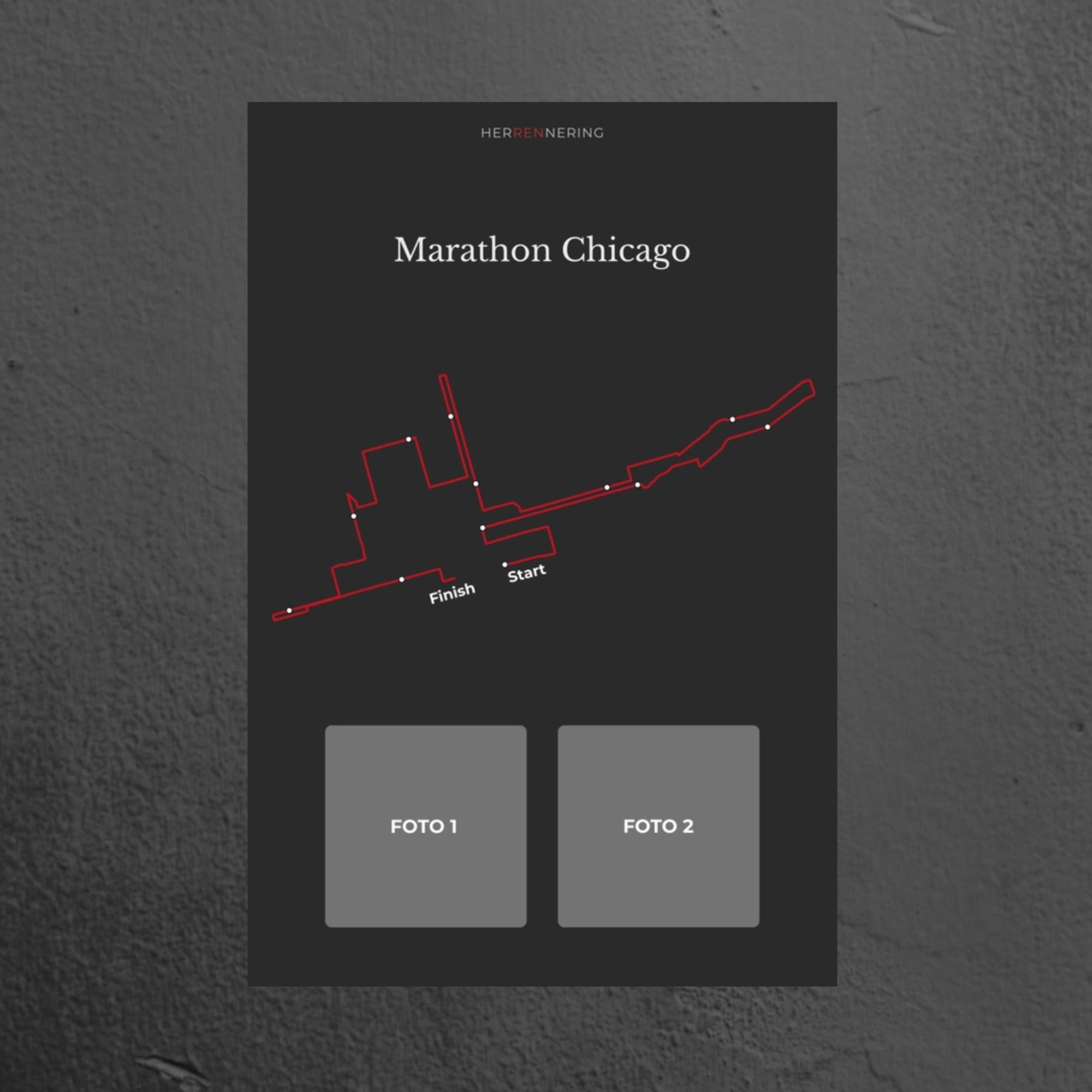 Marathon Chicago (Grijs) - Gepersonaliseerde Herinneringsplaat
