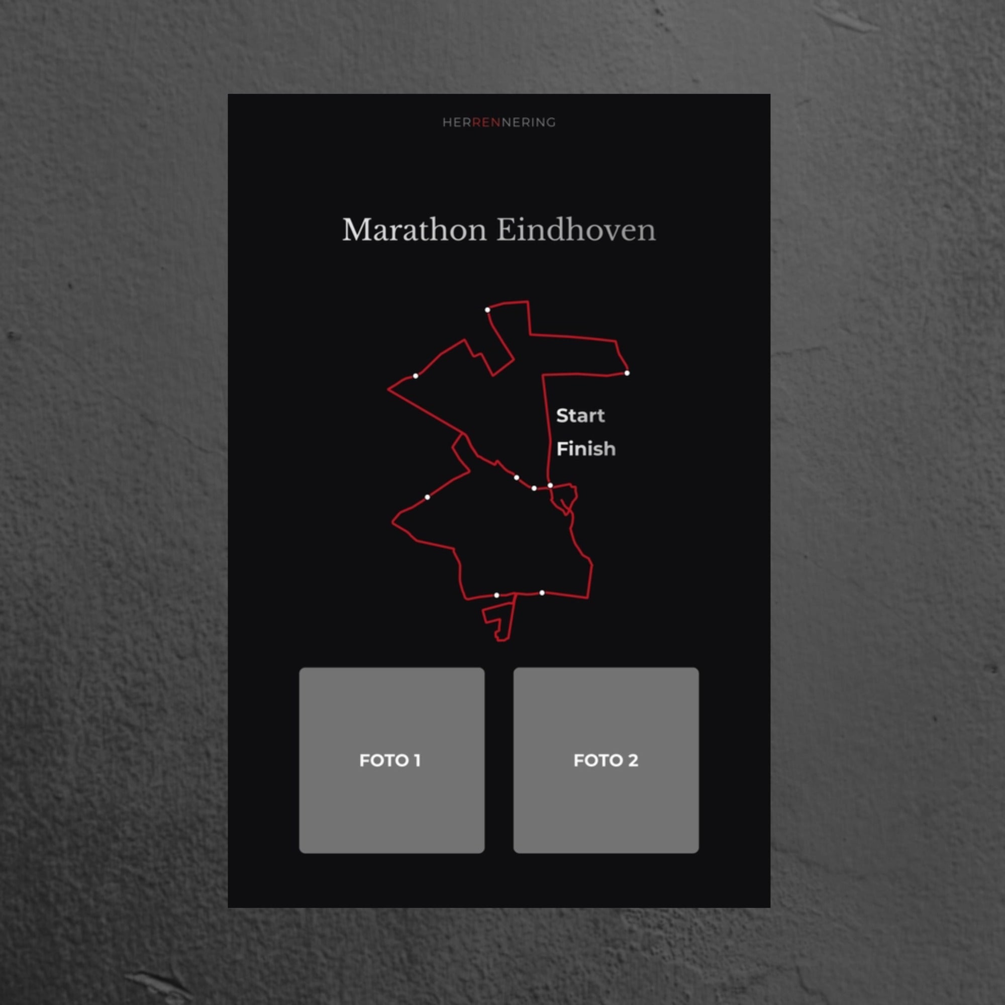 Marathon Eindhoven (Zwart) - Gepersonaliseerde Herinneringsplaat
