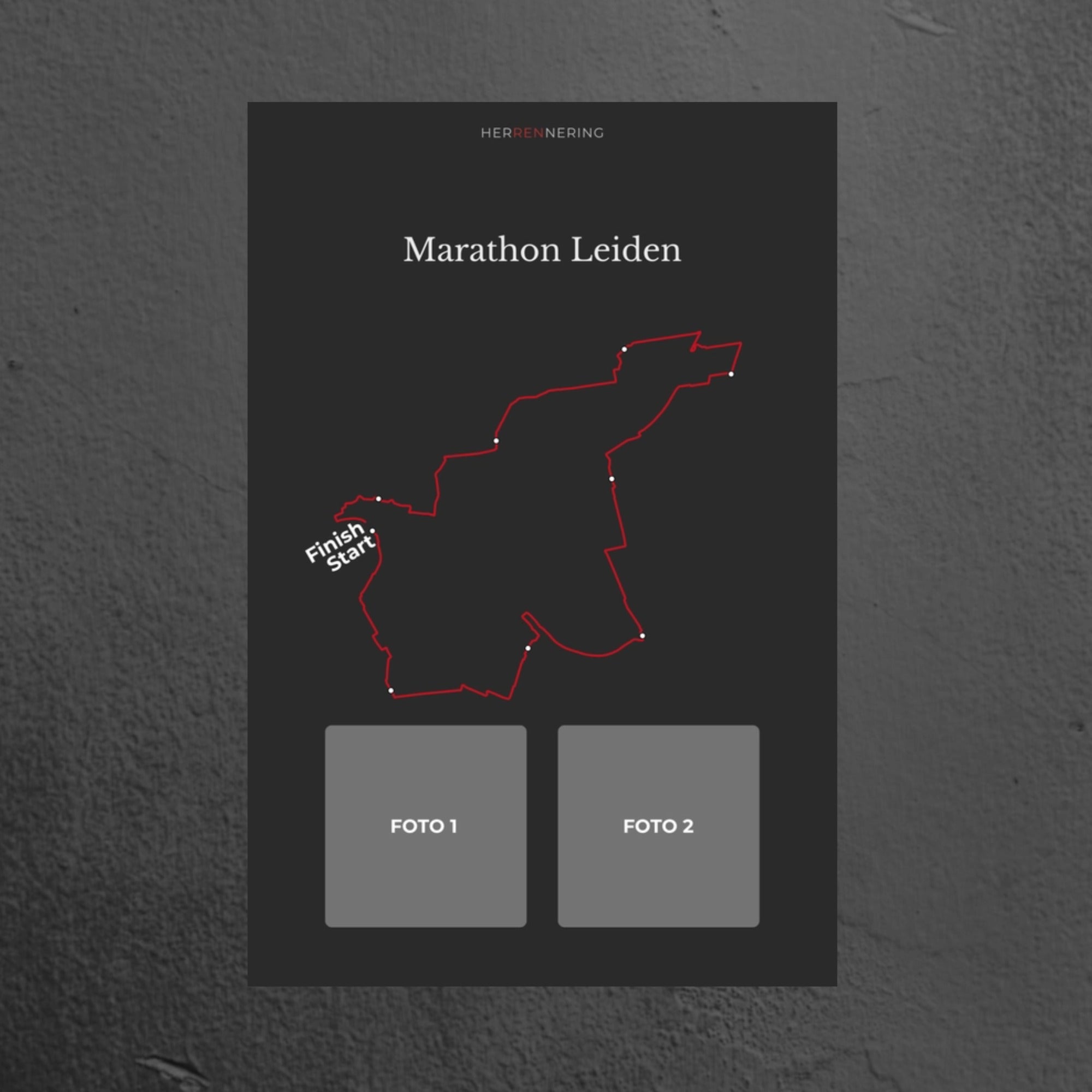 Marathon Leiden (Grijs) - Gepersonaliseerde Herinneringsplaat