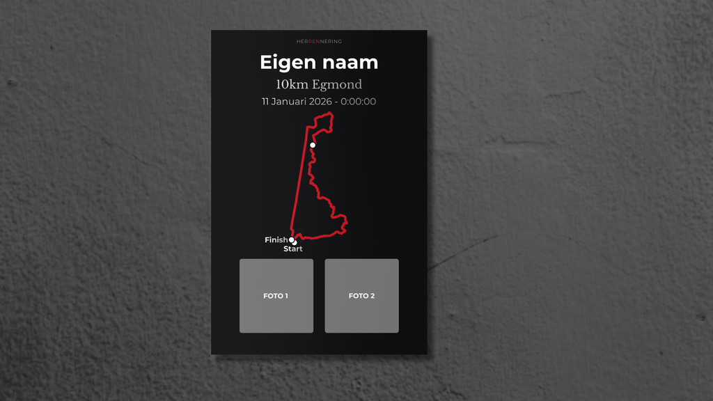 10Km Egmond - Gepersonaliseerde Herinneringsplaat