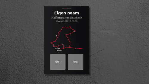 Half marathon Enschede - Gepersonaliseerde Herinneringsplaat