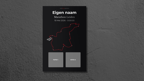 Marathon Leiden - Gepersonaliseerde Herinneringsplaat