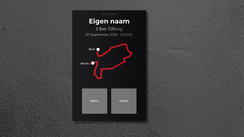 5Km Tilburg - Gepersonaliseerde Herinneringsplaat