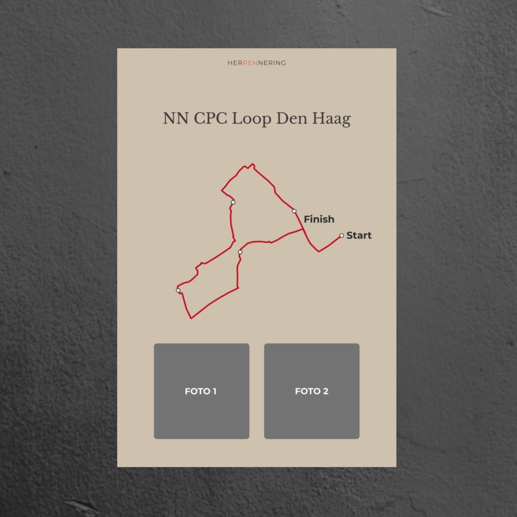 NN CPC Loop Den Haag (Beige) - Gepersonaliseerde Herinneringsplaat