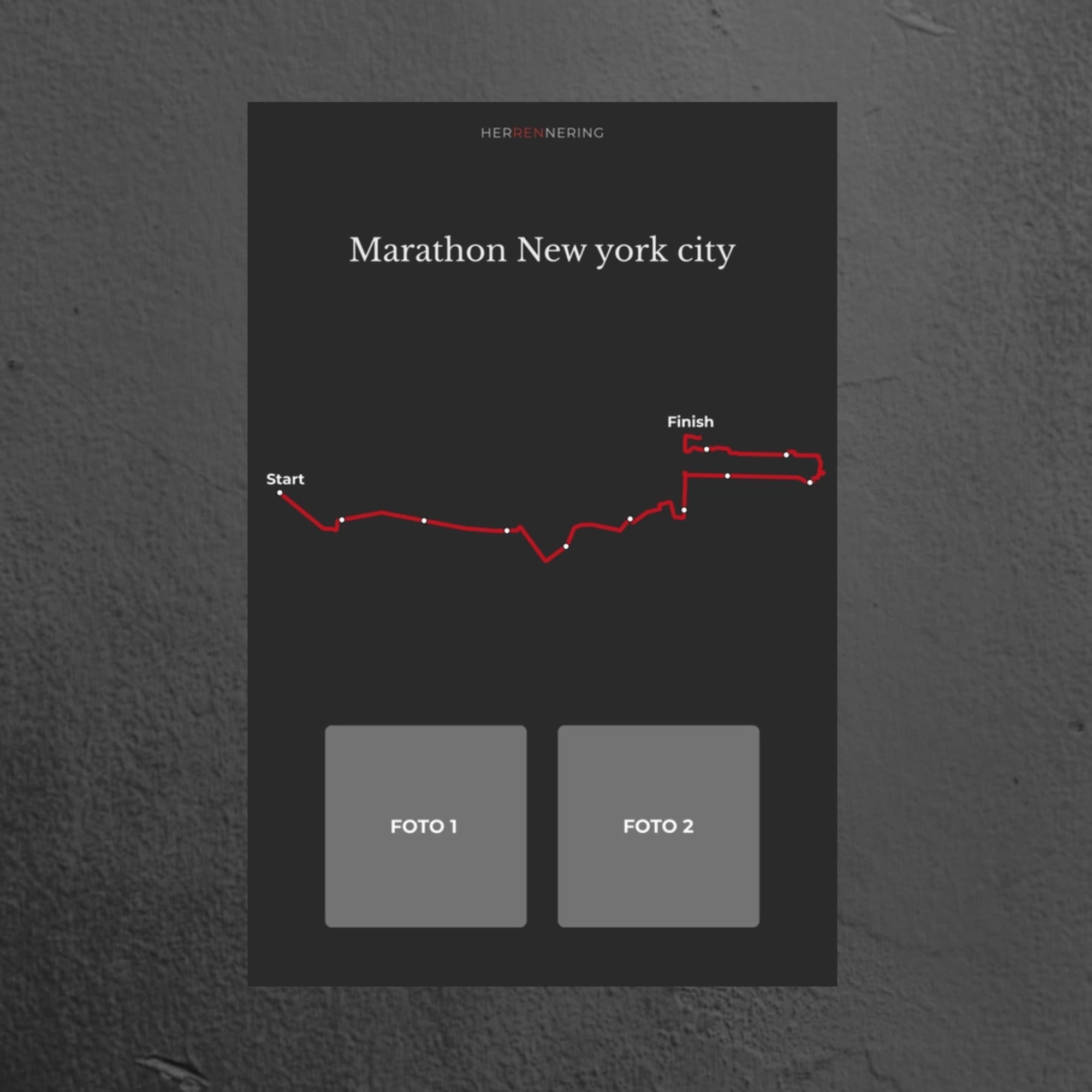 Marathon New York City (Grijs) - Gepersonaliseerde Herinneringsplaat