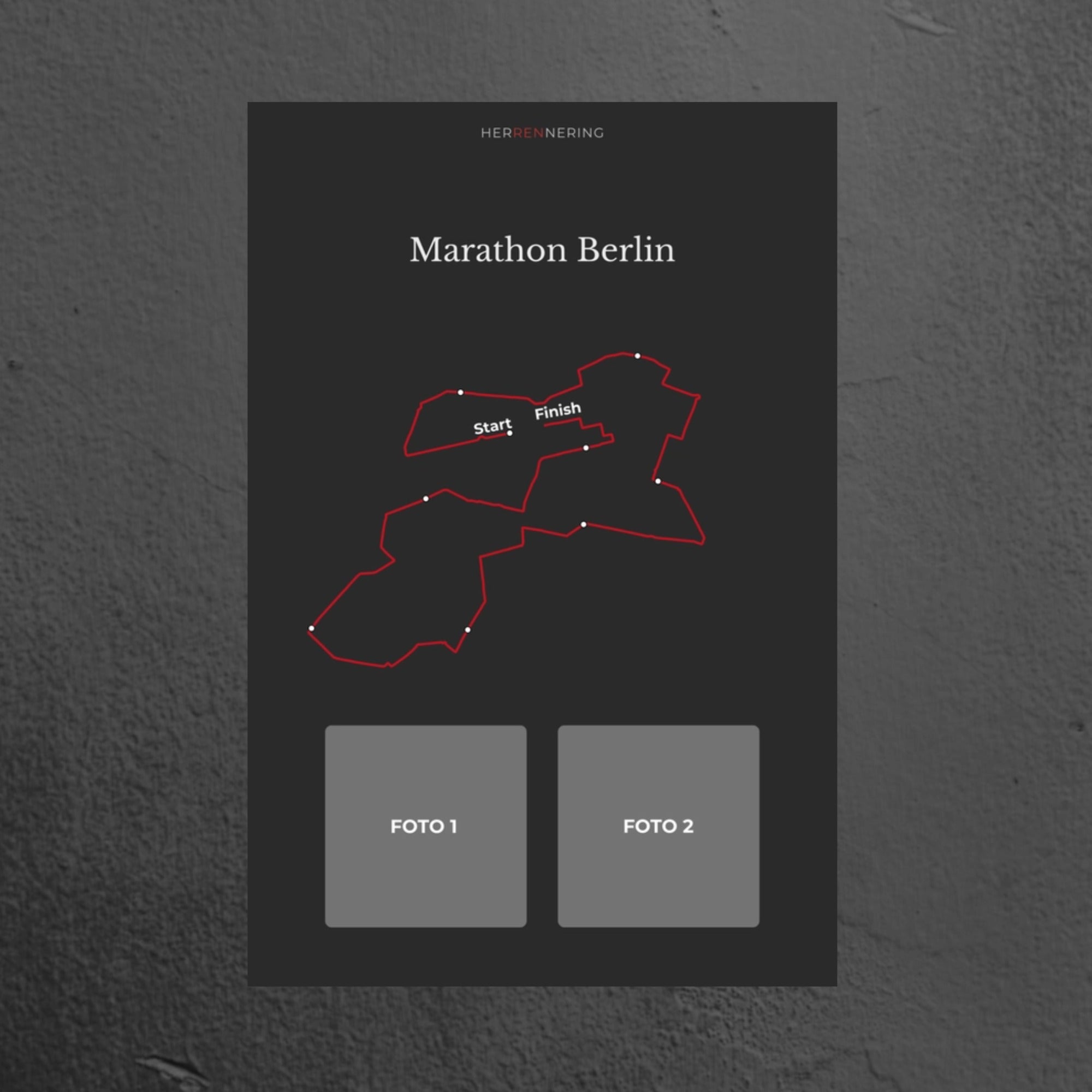 Marathon Berlin (Grijs) - Gepersonaliseerde Herinneringsplaat