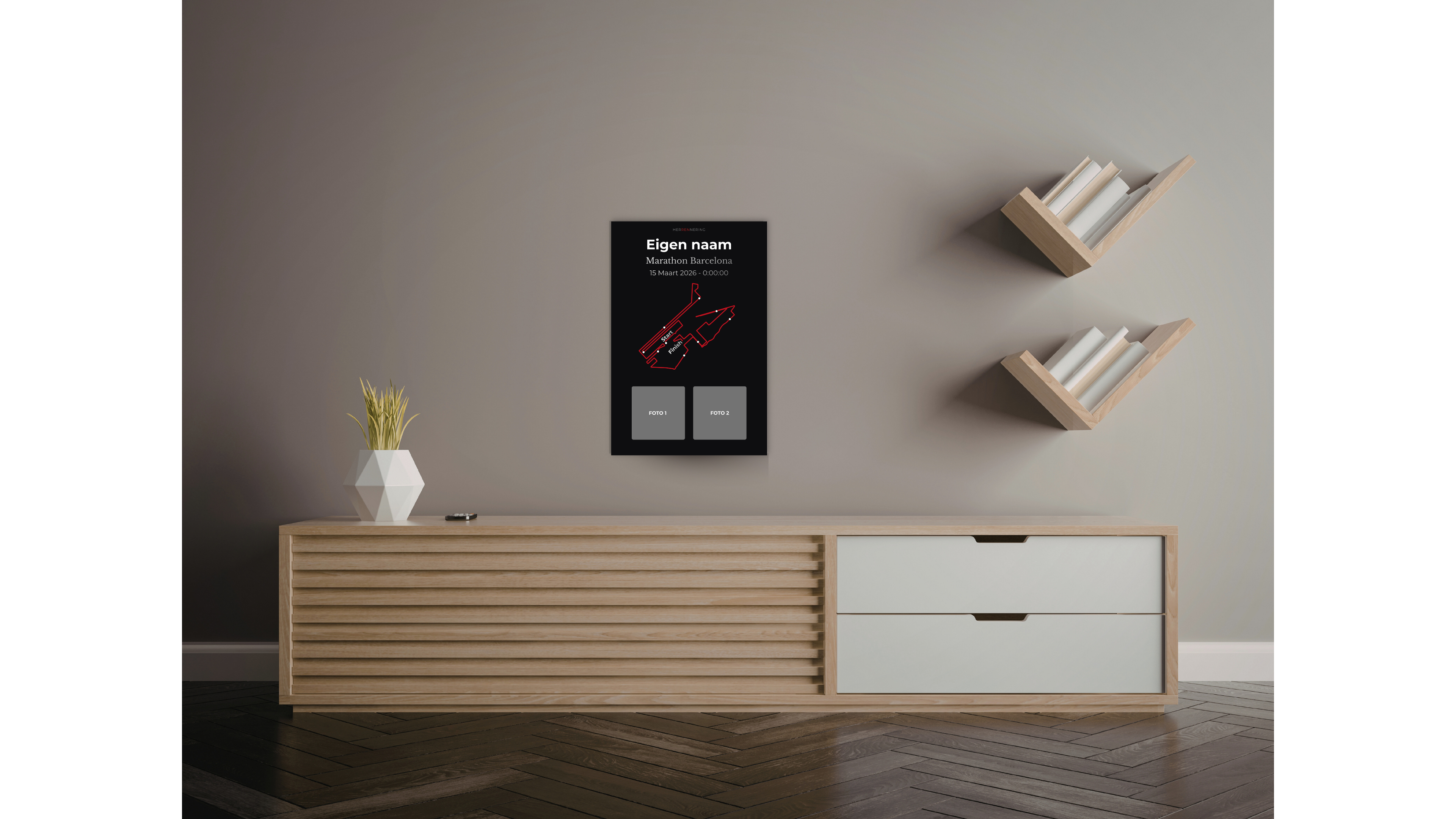 Marathon Barcelona - Gepersonaliseerde Herinneringsplaat