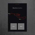 Marathon London (Zwart) - Gepersonaliseerde Herinneringsplaat