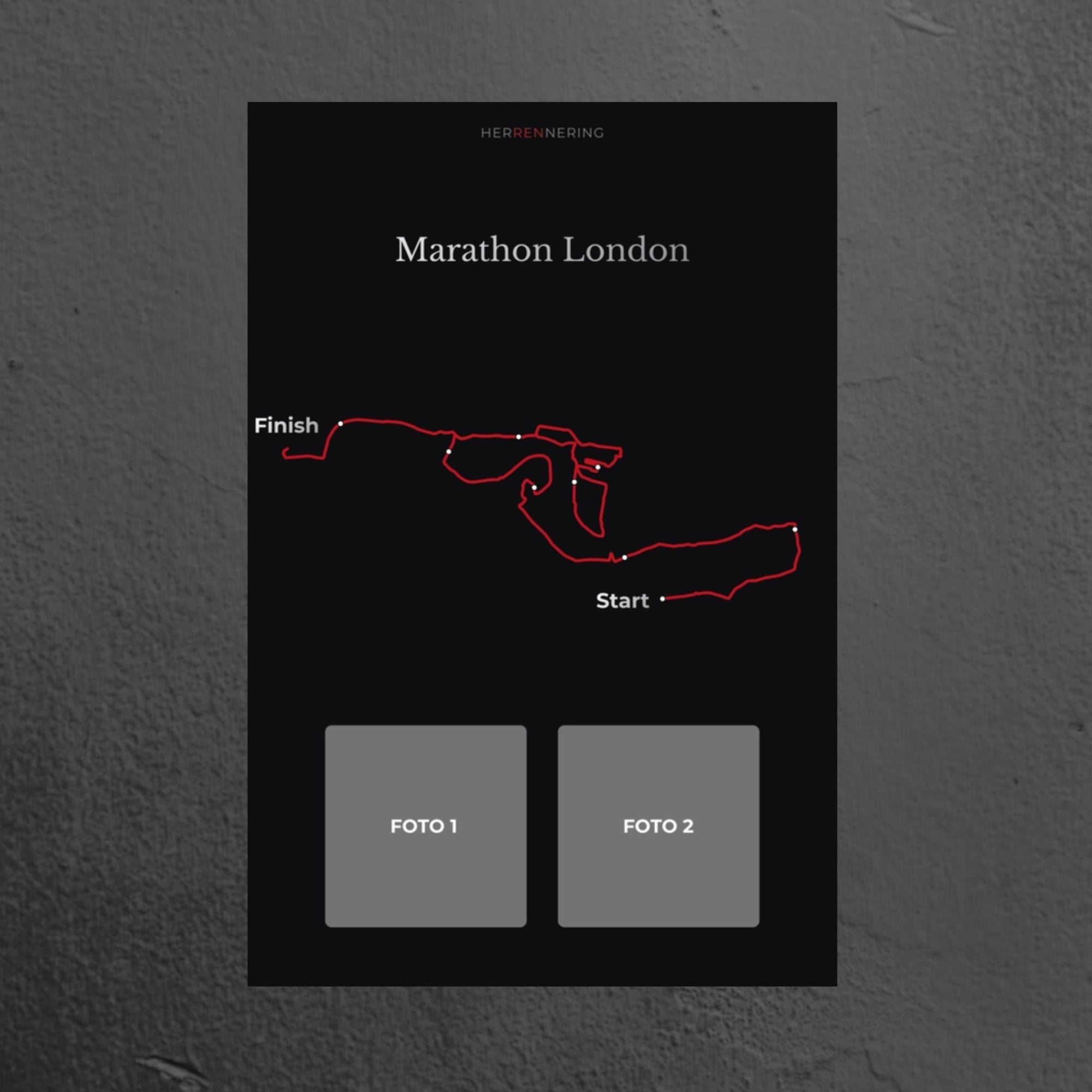 Marathon London (Zwart) - Gepersonaliseerde Herinneringsplaat