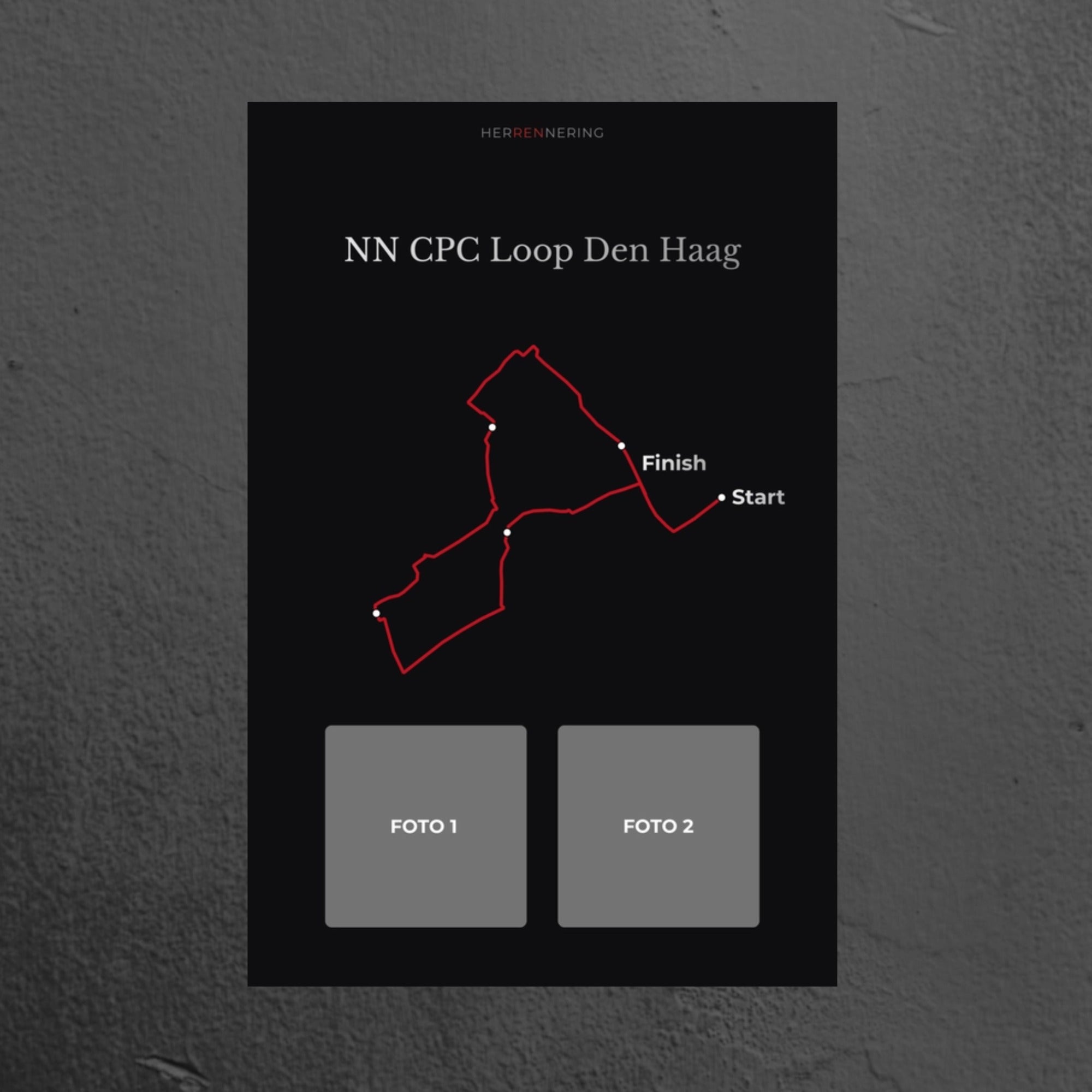 NN CPC Loop Den Haag (Zwart) - Gepersonaliseerde Herinneringsplaat