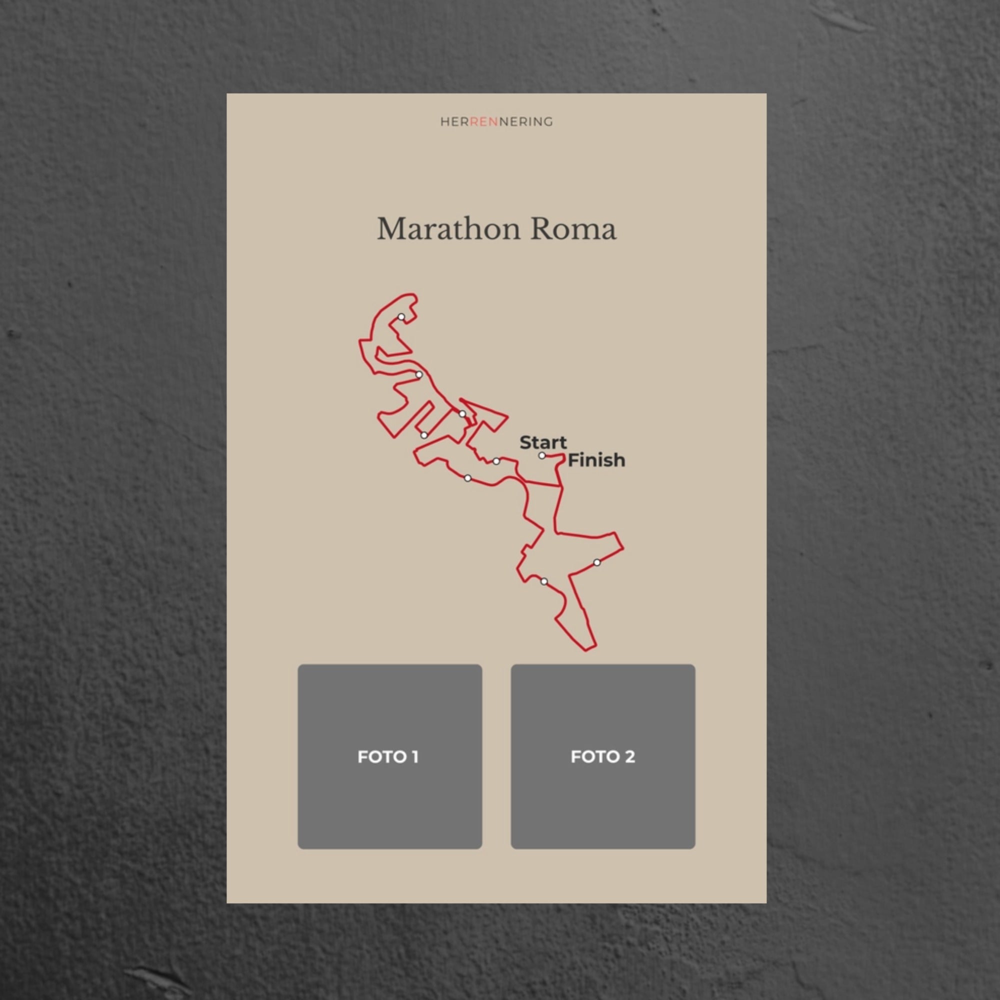 Marathon Roma (Beige) - Gepersonaliseerde Herinneringsplaat