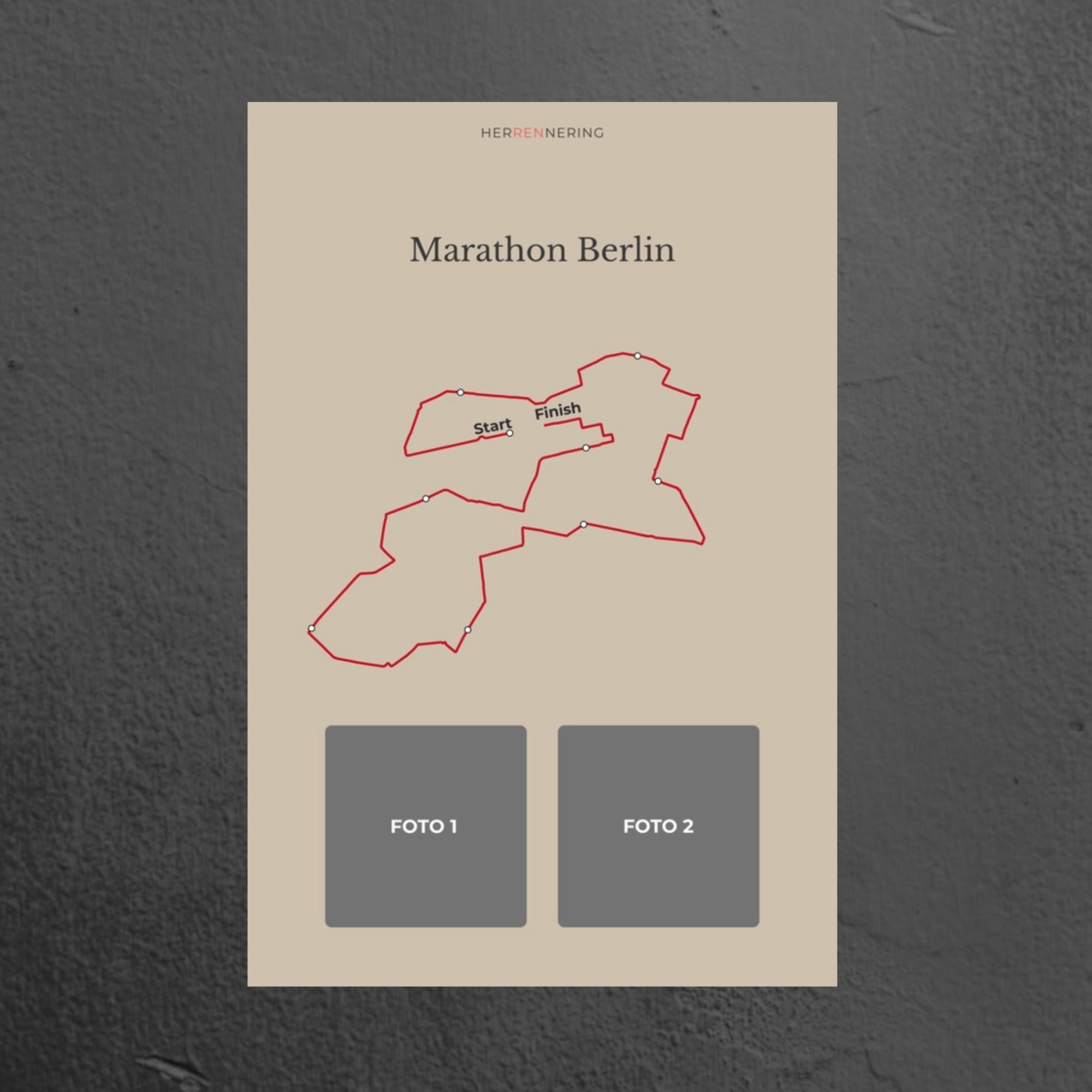 Marathon Berlin (Beige) - Gepersonaliseerde Herinneringsplaat