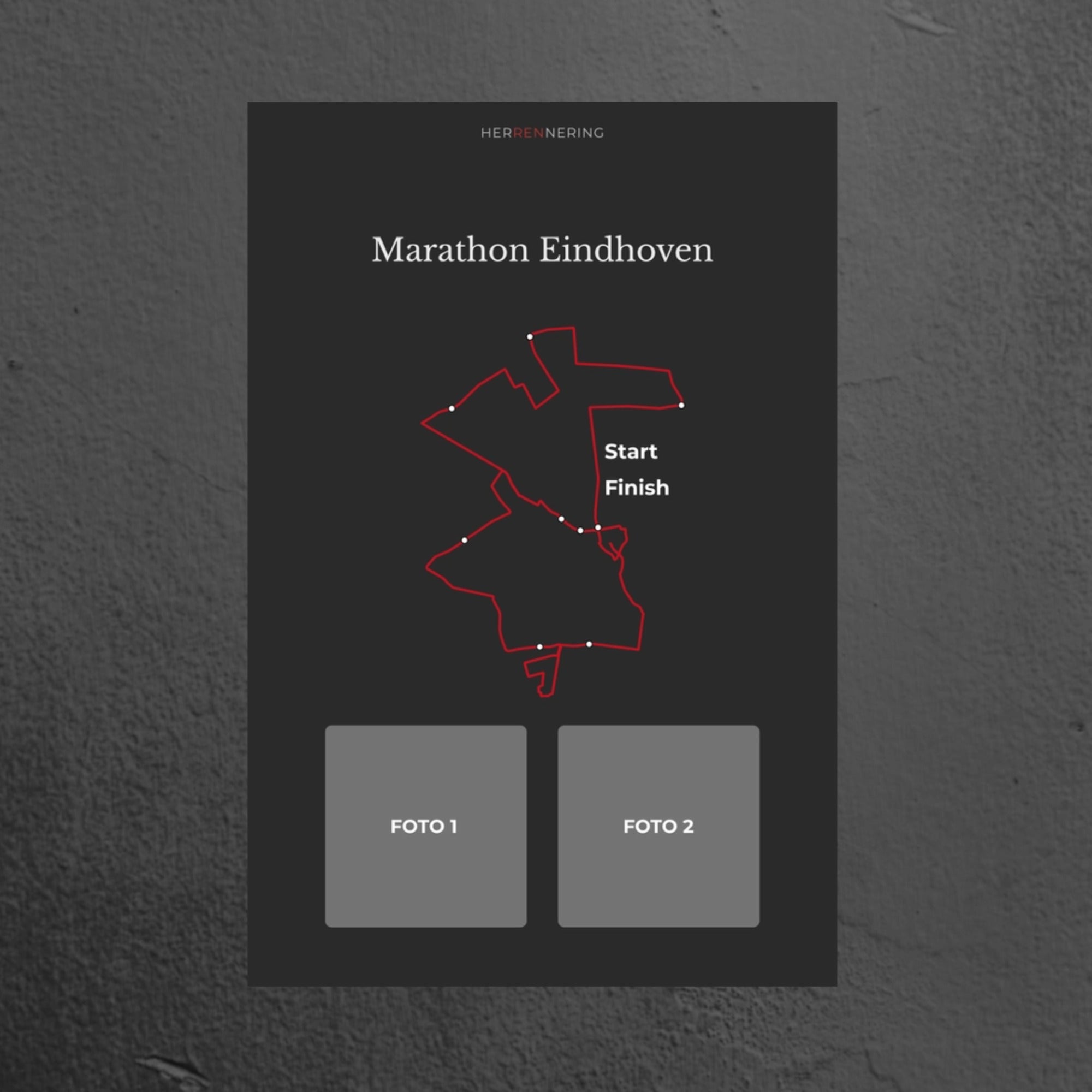 Marathon Eindhoven (Grijs) - Gepersonaliseerde Herinneringsplaat