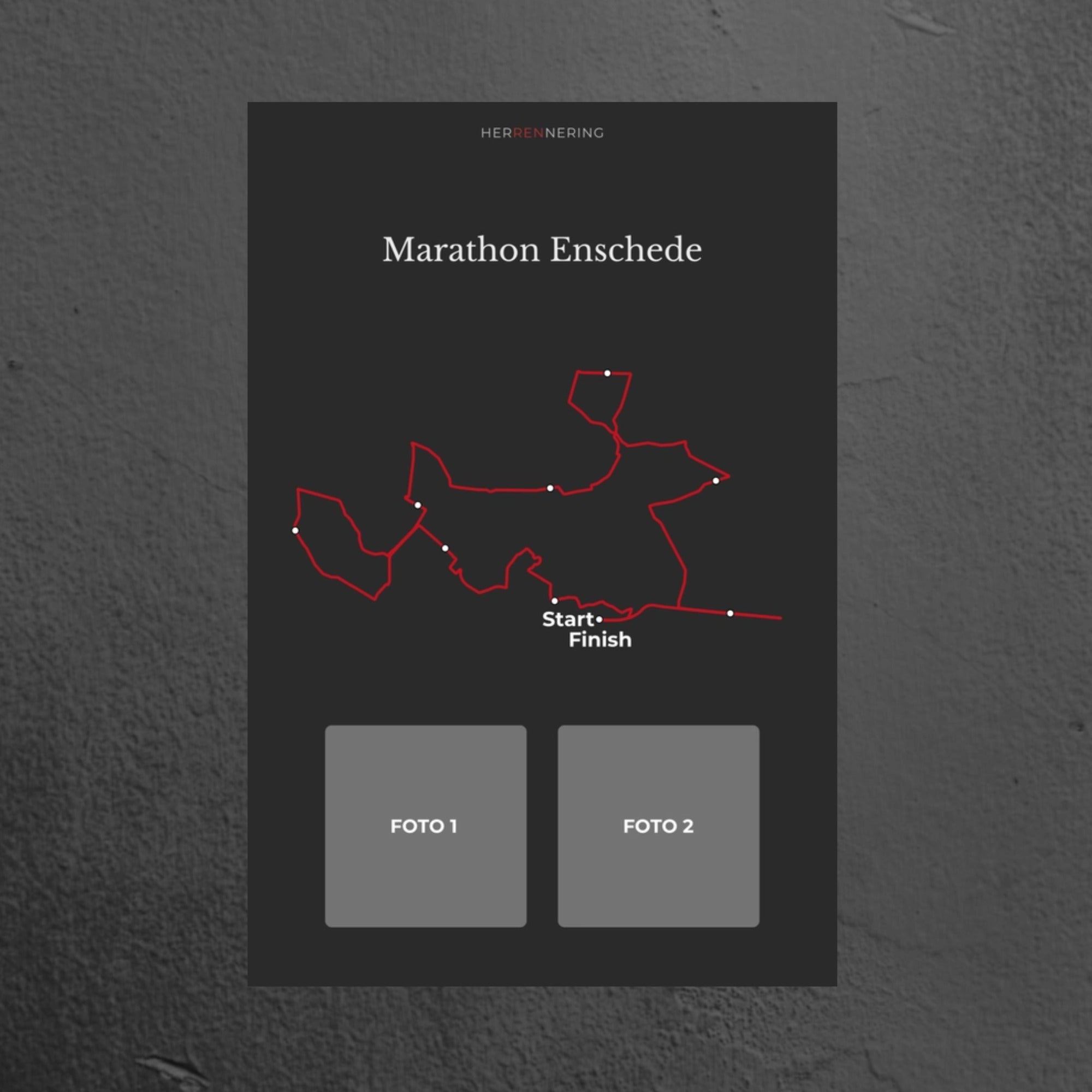 Marathon Enschede (Grijs) - Gepersonaliseerde Herinneringsplaat