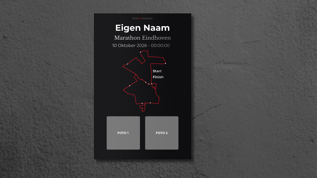 Marathon Eindhoven - Gepersonaliseerde Herinneringsplaat