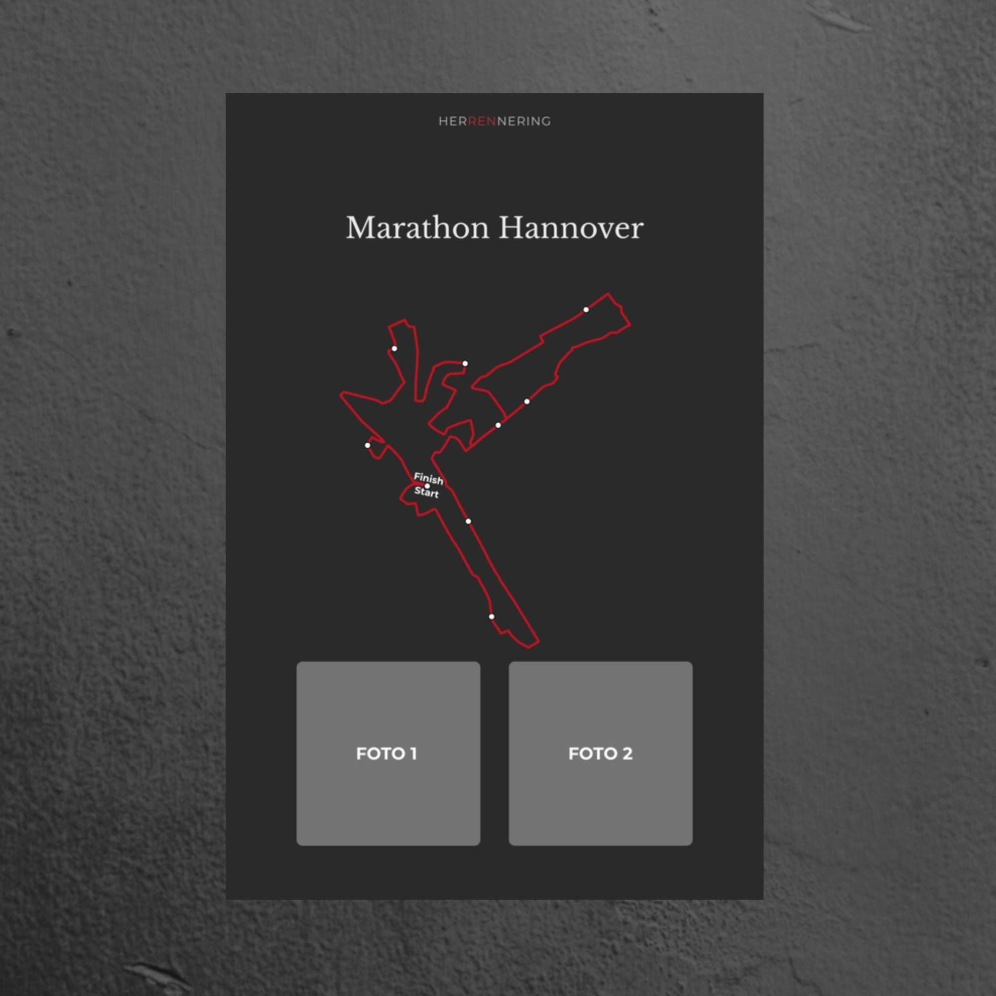 Marathon Hannover (Grijs) - Gepersonaliseerde Herinneringsplaat