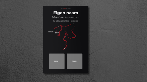 Marathon Amsterdam - Gepersonaliseerde Herinneringsplaat