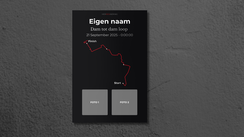 Dam tot dam loop - Gepersonaliseerde Herinneringsplaat