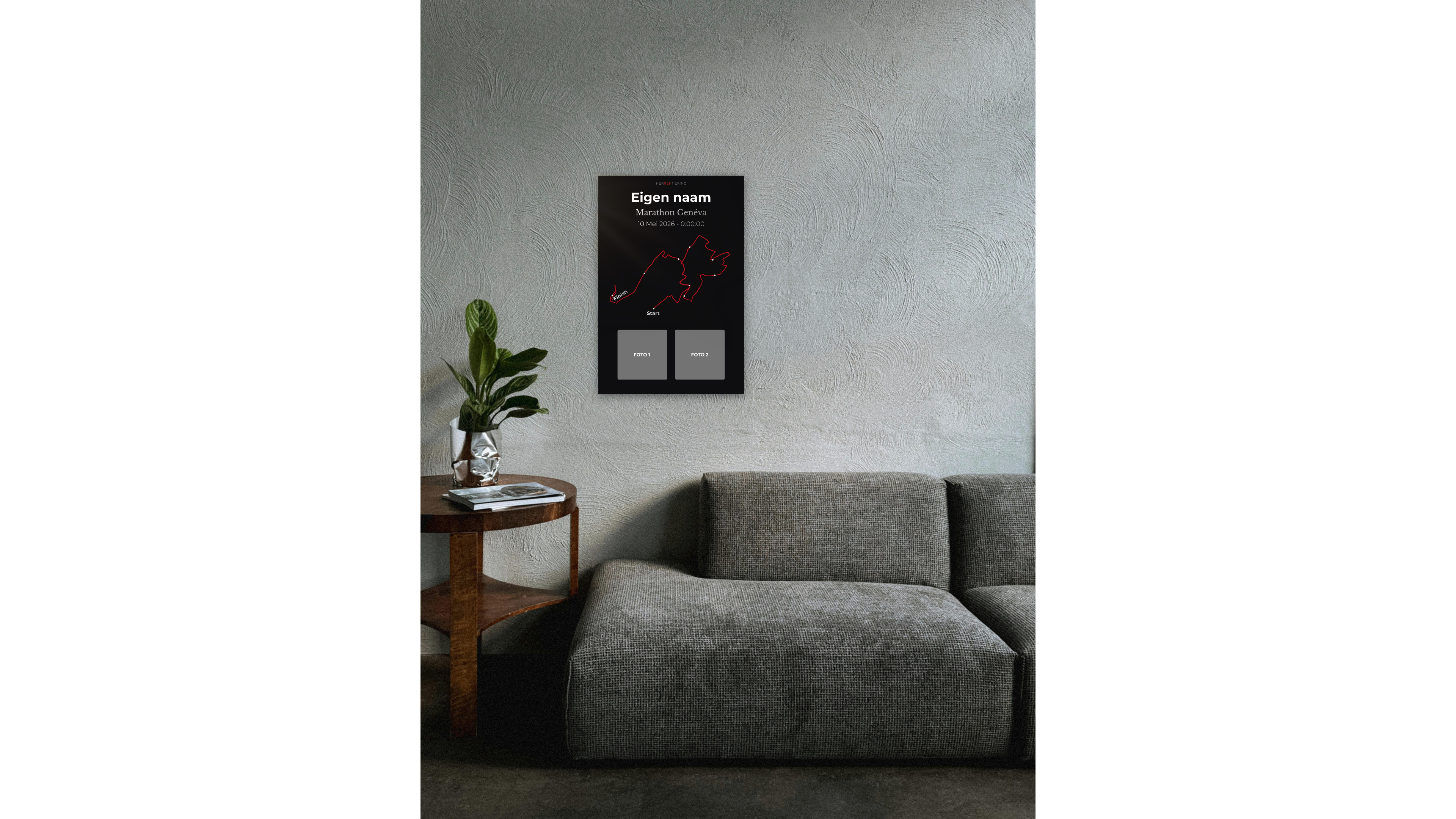 Marathon Geneva - Gepersonaliseerde Herinneringsplaat