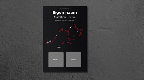 Marathon Geneva - Gepersonaliseerde Herinneringsplaat