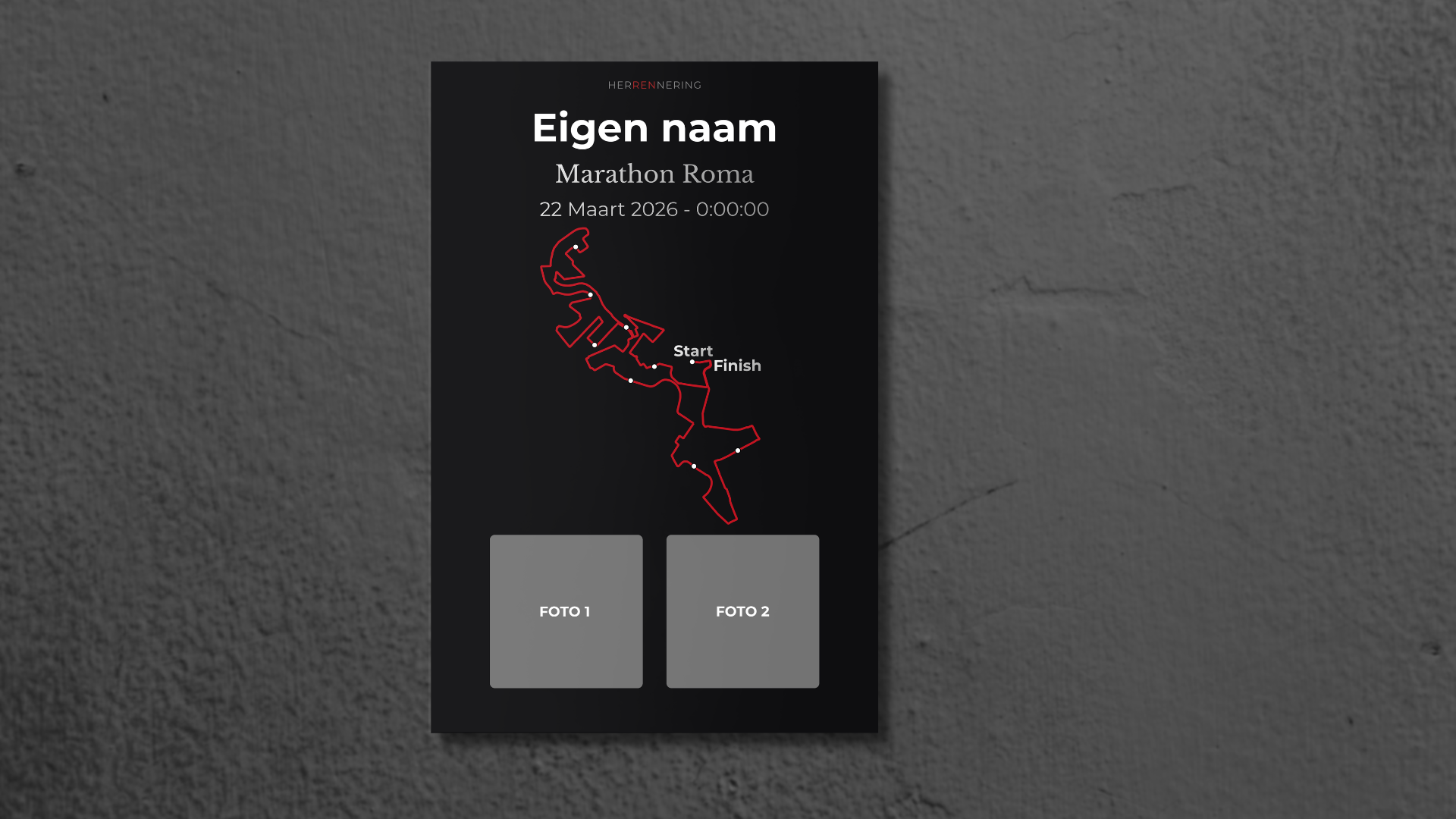 Marathon Roma - Gepersonaliseerde Herinneringsplaat