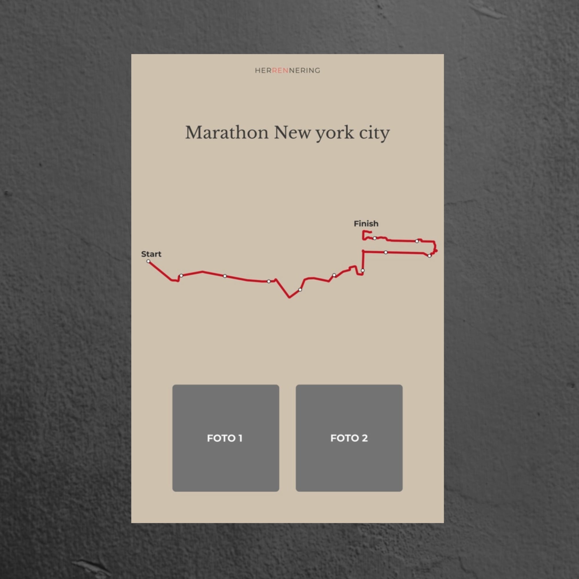 Marathon New York City (Beige) - Gepersonaliseerde Herinneringsplaat