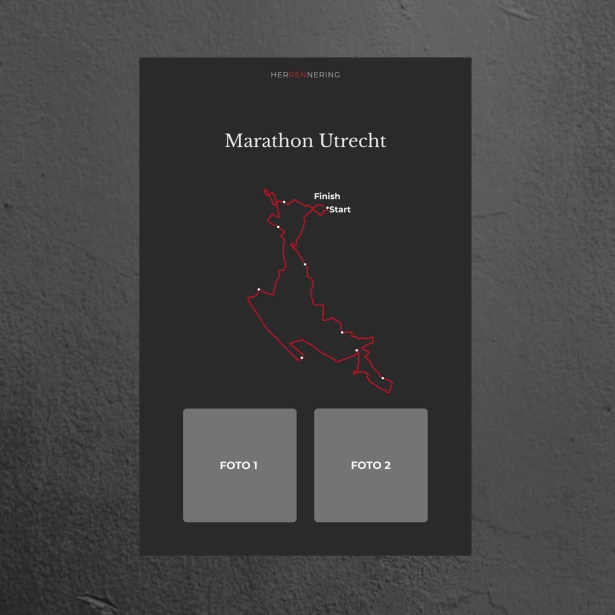 Marathon Utrecht (Grijs) - Gepersonaliseerde Herinneringsplaat