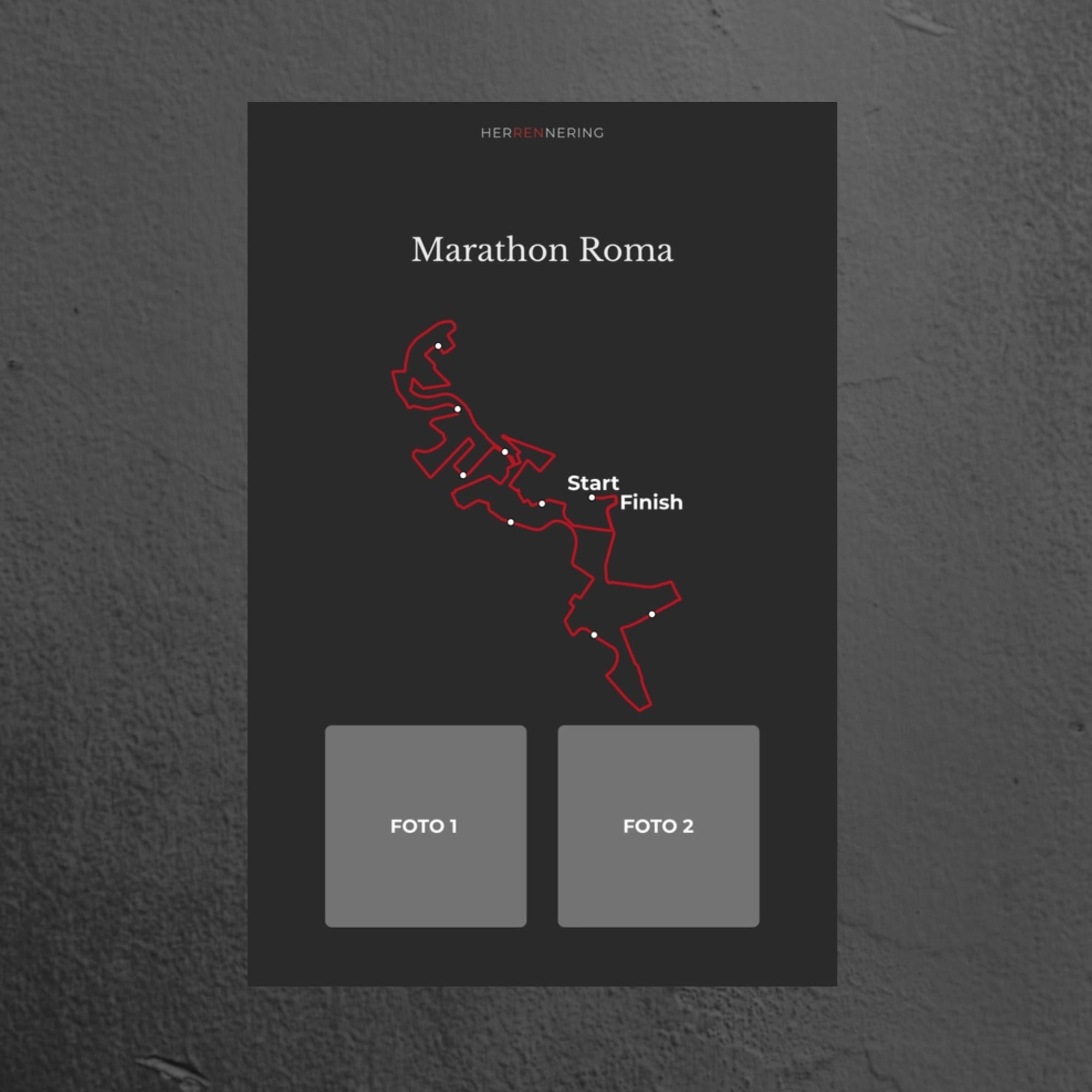 Marathon Roma (Grijs) - Gepersonaliseerde Herinneringsplaat