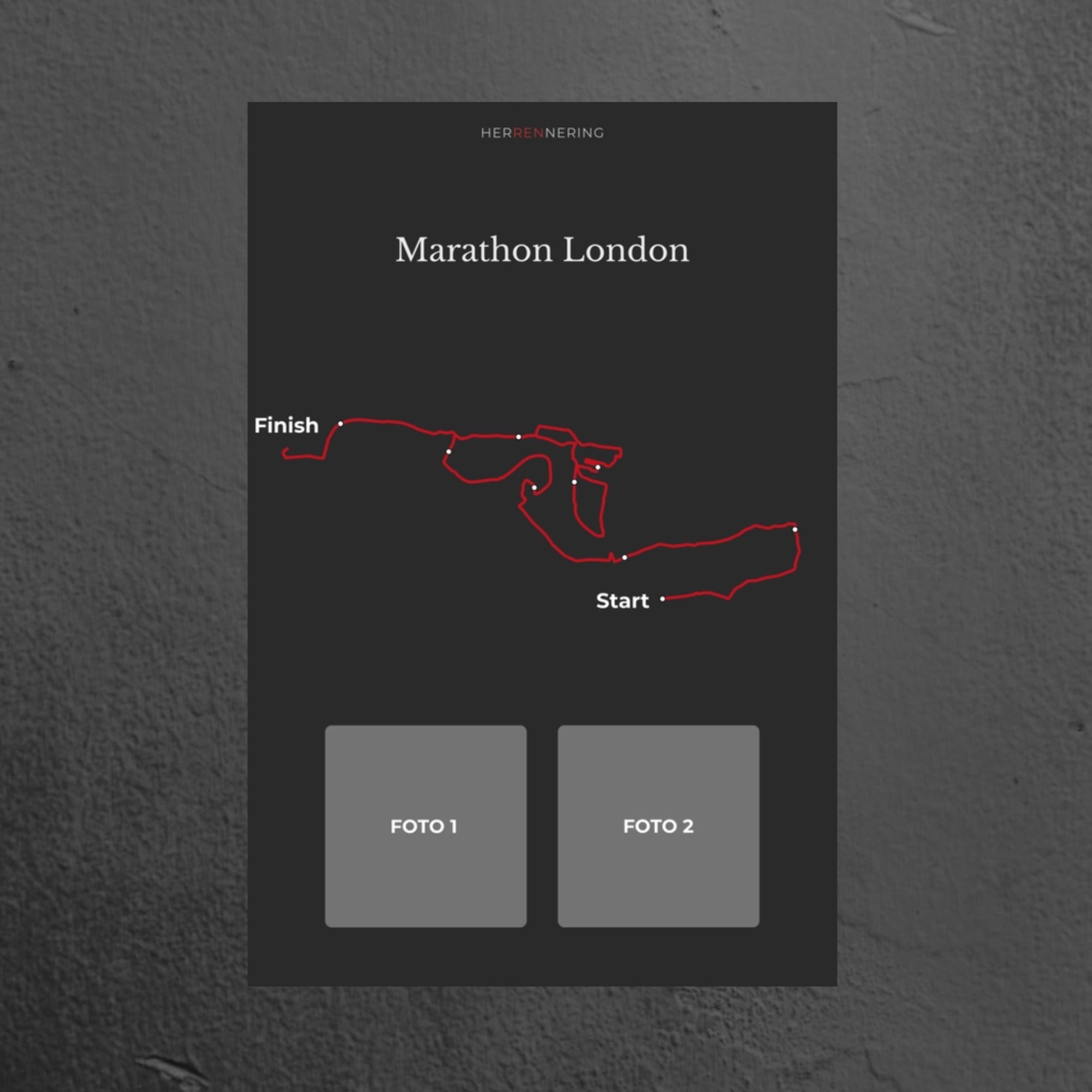 Marathon London (Grijs) - Gepersonaliseerde Herinneringsplaat