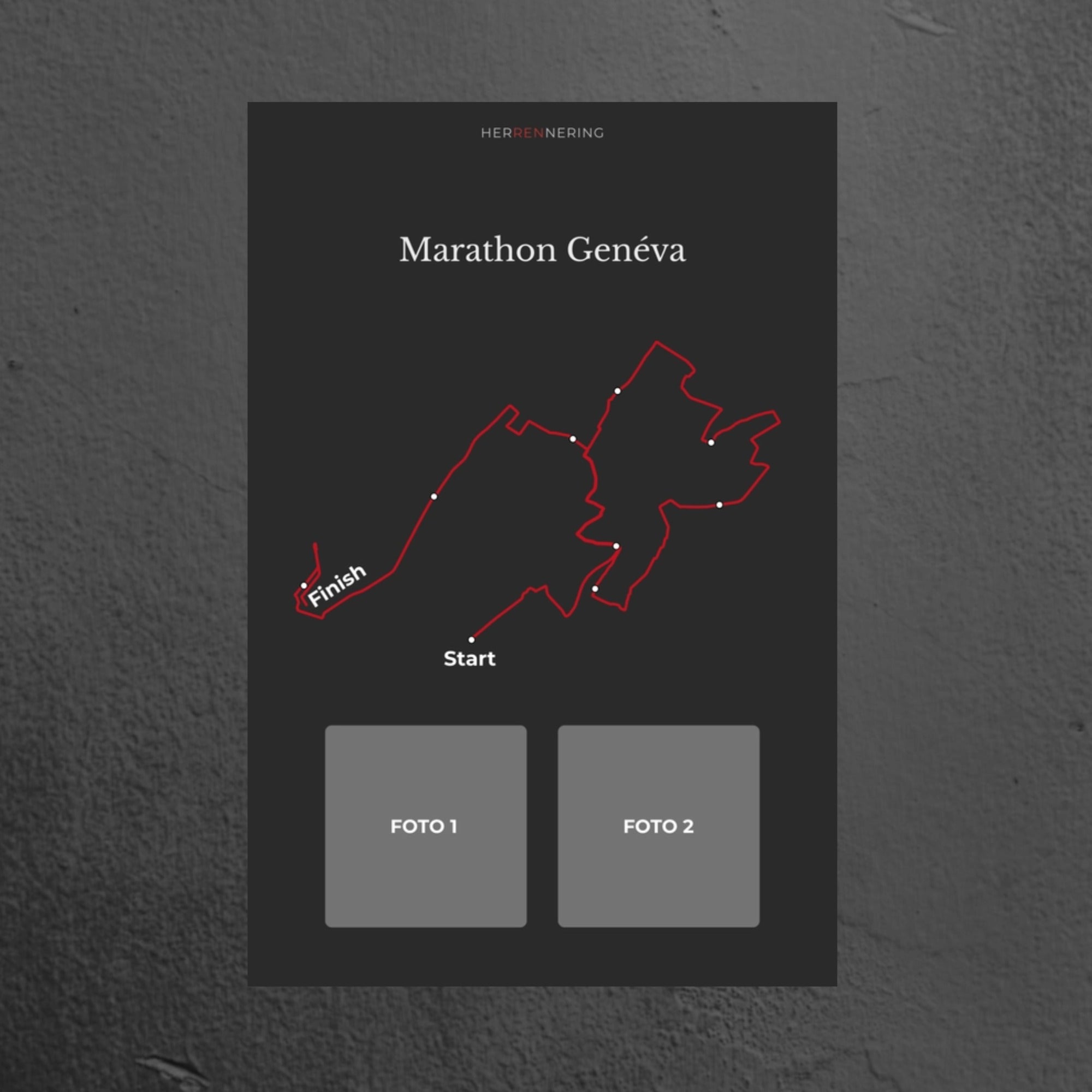 Marathon Geneva (Grijs) - Gepersonaliseerde Herinneringsplaat